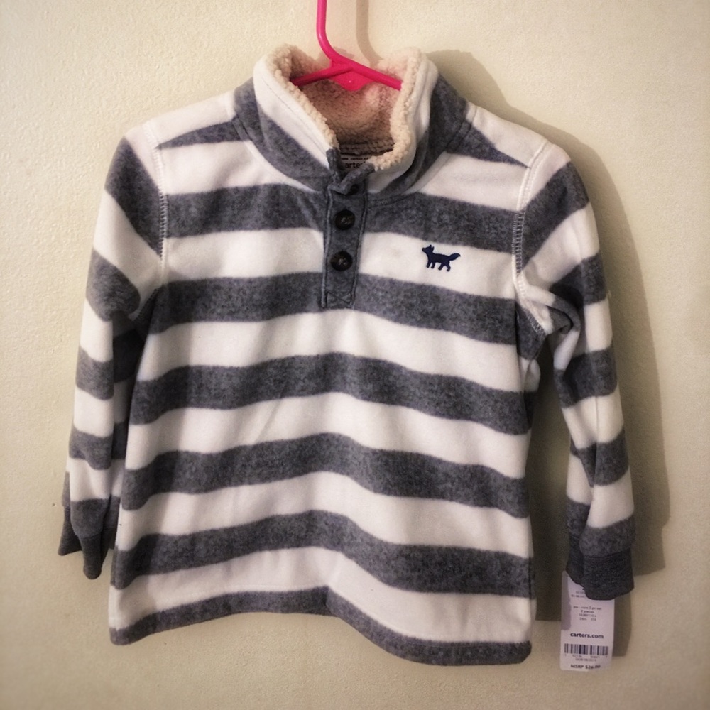 Carters Striped Fleece Pullover-NWT
